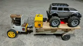I Made a Wooden Tow Truck at Home 🔧 RC Car Pulling Experiment