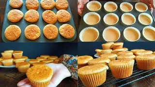 كاب كيك ( المدلين) بالفانيلا مناسب “لانش بوكس '' او وقت  الفطور  طعمه لذيذ 😋