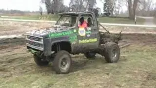 Getting Air Born 4x4 Chevy Race Truck  TheMudMama Kicking up some Mud