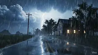 Block Noise with Heavy Rain Sounds Outdoors (10 Hours)