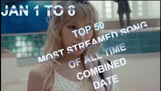 TOP 50 MOST STREAMED SONGS OF ALL TIME COMBINED DATE JAN 1 TO 6