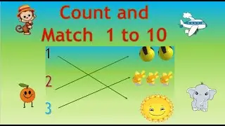 Count and match 1 to 10 | Match 123 numbers with pictures | class lkg ukg math worksheet for kids |