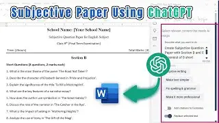 Create Exam Papers FAST With ChatGPT in Ms word || Create Question Paper with ChatGPT in Ms word