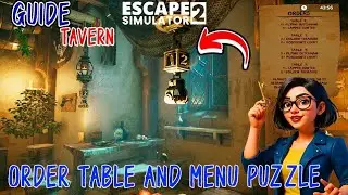 Escape Simulator 2 Tavern Order Table and Menu puzzle