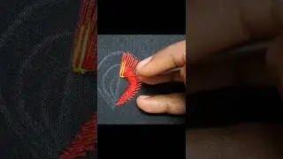 Aari work Peacock feather stitch#shorts