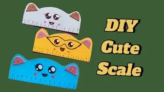 How to Make Kawaii Ruler at home / Back to school / Origami craft with paper/ DIY paper scale