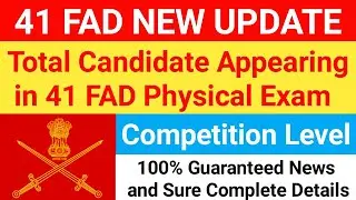 41 FAD Competition Level in Fireman, TM, MTS, JOA & MA || 41 FAD Total Form Applied || 41 FAD UPDATE