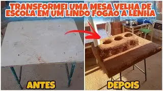 COMO TRANSFORMAR UMA MESA VELHA EM UM FOGÃO A LENHA!
