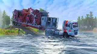 EXTREME Heavy Truck Transport Crosses Fragile Bridge