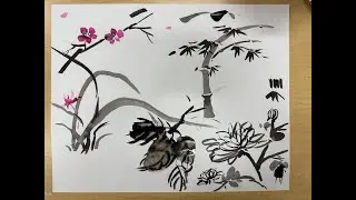 Draw the 4 noble plants of China with Ms. Lan.