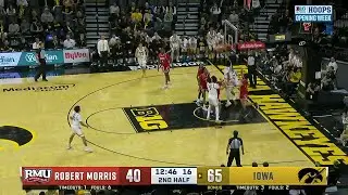 Tavion Banks INSANE ONE-HANDED ALLEY-OOP vs. Robert Morris | Iowa Basketball