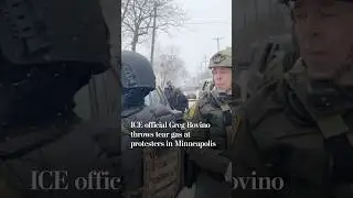ICE official Greg Bovino throws tear gas at protesters