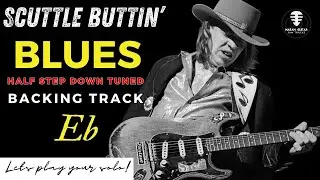 SCUTTLE BUTTIN' Blues Half Step Down backing track - Jam in Eb