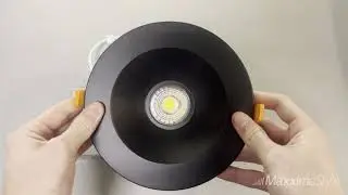 6 in. Slim Round Recessed Anti-Glare LED Downlight, Black Trim, 1200 Lumens, 5 CCT 2700K-5000K
