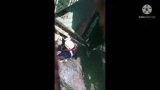 rope access (MPI) magnetic particle inspection on the rig leg first bay ...