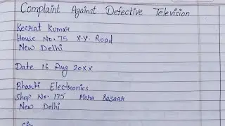 Letter To The Dealer to Replace The Product || Complaint Against Defective Television