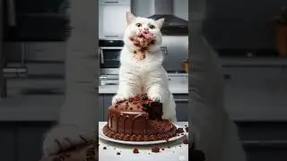 CAT EATING CAKE CHOCOLATE#cat #cake #eating #food #shortvideo #shorts