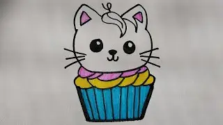 Hello Kitty Cupcake Drawing, Painting & Coloring For Kids and Toddlers_ Kids Art HELLO KITTY Cupcake