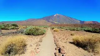 4K | Mount Teide Volcano Path Free Stock Video Footage | Mountain View | Path to Volcano | Nature