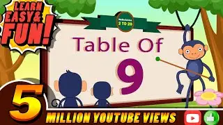 9-x1=9 Multiplication, Table of Nine 9 Tables Song Multiplication Time of tables  - MathsTables