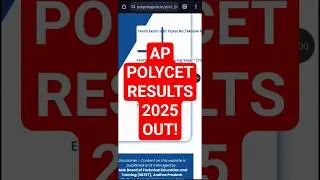AP Polycet Results 2025 OUT || How to check AP Polycet Results 2025 #appolycet