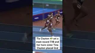 Tia Clayton set meet record and twin sister Tina Clayton 2nd #jamaica #trackandfield