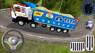 TATA Signa 4825 Dump Truck Dangerous Hill Road Drive | Indian TATA Tipper Truck Driving Gameplay 