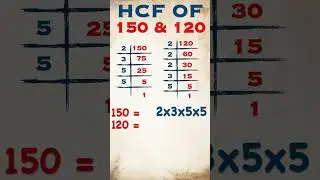 HCF of 150 and 120 / #shorts #short #hcf #viral #hcf_lcm Public Maths #publicmaths #math #fractions