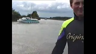 Water skiing with pinkeye .carro. Paul Carr and  Glenn Butcher 1990