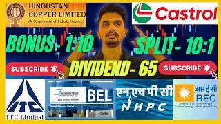 ITC, BEL, REC, Hindustan Copper BIG Dividend, Bonus & Split Update | Share Market Today