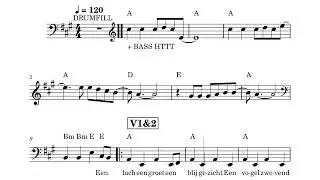 Laat De Zon In Je Hart in A bass transcript