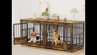 87''  Double Dog Kennel Furniture for 2 Dogs video installation