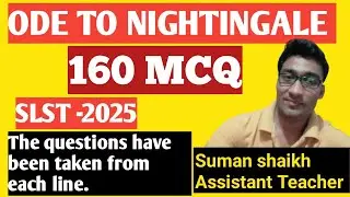  Ode to Nightingale.Slst2025. Slst English.Ode to the nightingale MCQ.160 