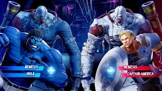 Nemesis & Hulk vs Nemesis & Captain America (Very Hard) - Marvel vs Capcom | 4K UHD Gameplay
