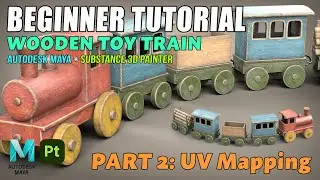 (Часть 2: UV-развёртка) Учебник по 3D-моделированию для начинающих | Старый деревянный игрушечный...