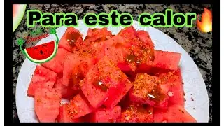 Sandia dulce y jugosa con chamoy y traj&iacute;n. #sandia, #traj&iacute;n, #chamoy,