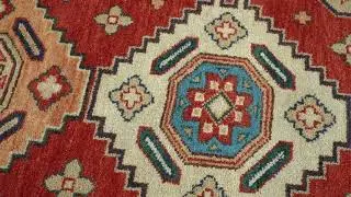 5x8 Hand Knotted traditional Kazak Rust and Beige Traditional Armenian Rug | KZA13