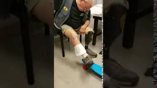 One Week After Knee Replacement Surgery - Using Skateboard For Range Of Motion