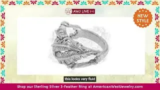 Airy & Bold: Sterling Silver 3-Feather Ring with Wind-Swept Southwestern Style