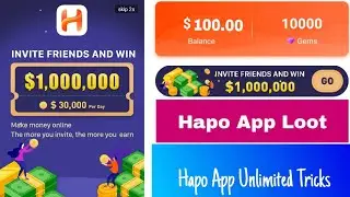 How To Earn Free Bit Coin & Dollars From Hapo App || Hapo App unlimited tricks || Hapo Refer & Earn