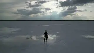 Walking Above a 10-Meter Drop: The Turgay Salt Lake | FREE 4K DJI Footage
