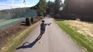 Inline skate alpine slalom training