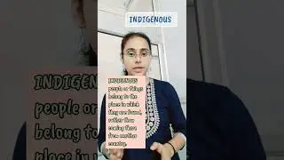 English Vocabulary||INDIGENOUS (स्वदेशी) #trending #trendingshorts #trend #trendingvideo #trends