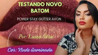 Testando mais um Batom Power Stay Glitter Avon