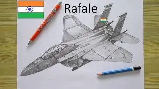 Rafale jet -  how to draw rafale fighter jet -  india rafale drawing  by 3d art