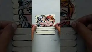 🥰Frozen drawing. Elsa and Anna painting on stick #disney #frozen #elsaanna #shorts #viral #drawing