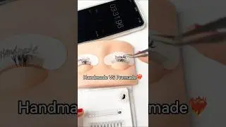 Handmade Lashes VS Promade Lashes😉 5 minutes challenge🤜🤛 #lashes #lashextensions #lashtech