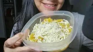ASMR comiendo platano con queso 😋