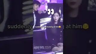 kookie🐰 can't stop smiling🤭 when get noticed by IU😍💜#bts #jungkook #shorts