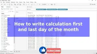 How to write calculation first and last day of the month in Tableau